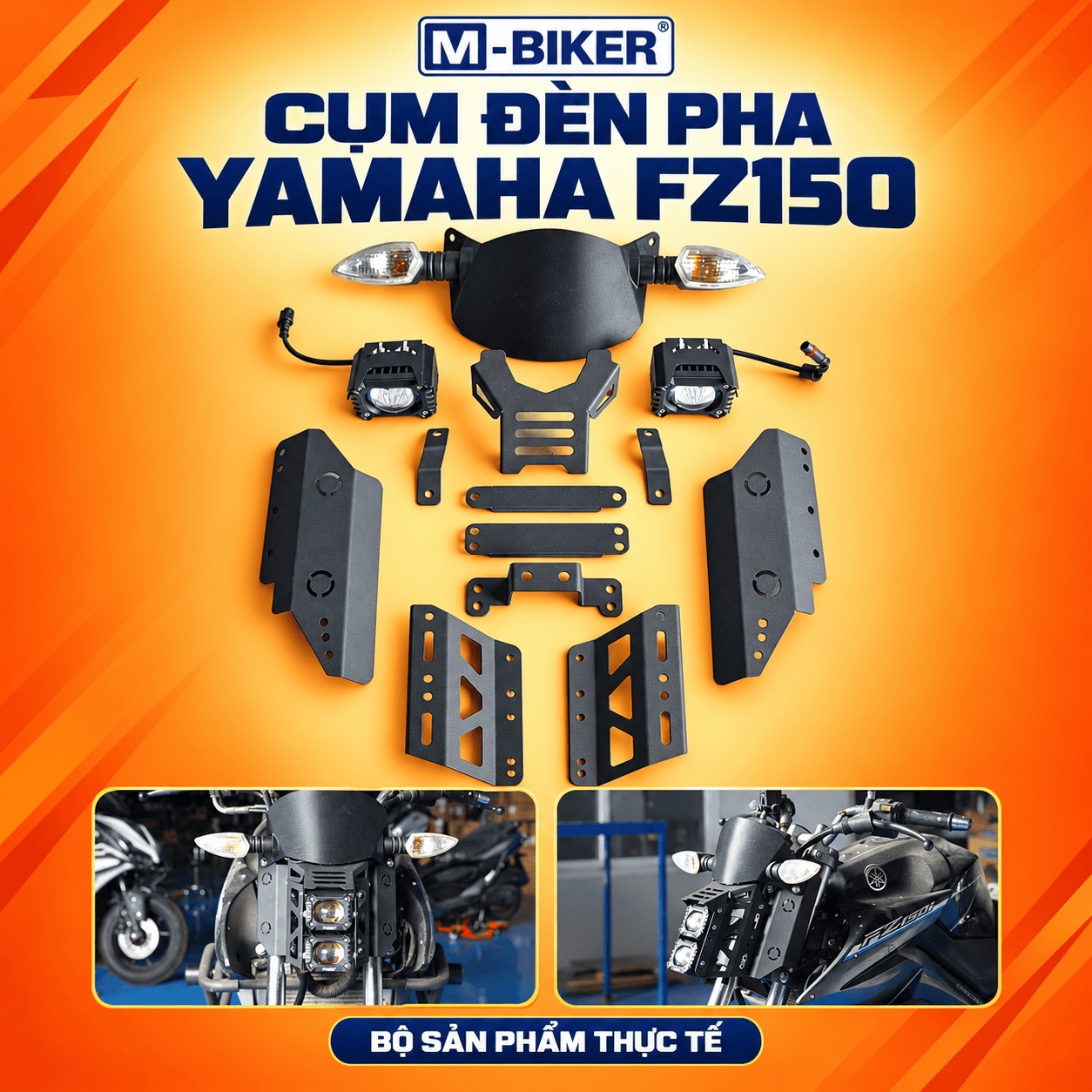 Cụm đèn pha Yamaha FZ150 – Thay thế đèn trước, hoàn thiện diện mạo xe 3 Cum den pha M Biker Yamaha FZ150 1