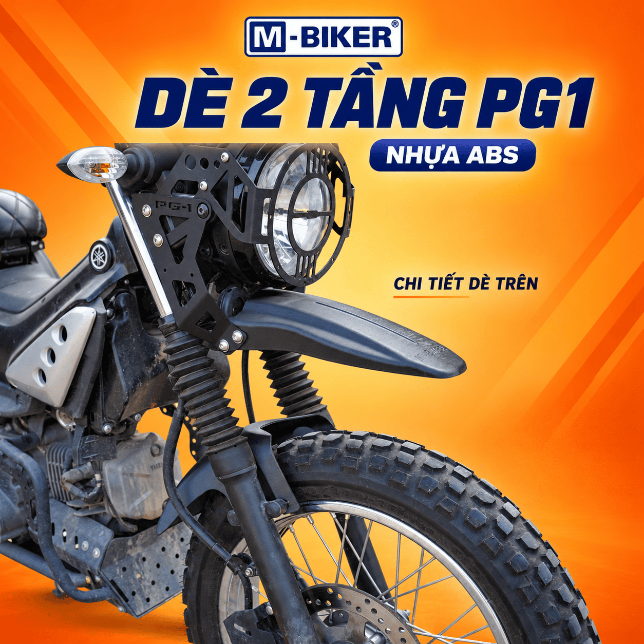 Dè chắn bùn trước 2 tầng PG-1 M-Biker – Nâng cấp tiện ích cho Yamaha PG-1 9 De 2 tang PG1 M BIKER 3