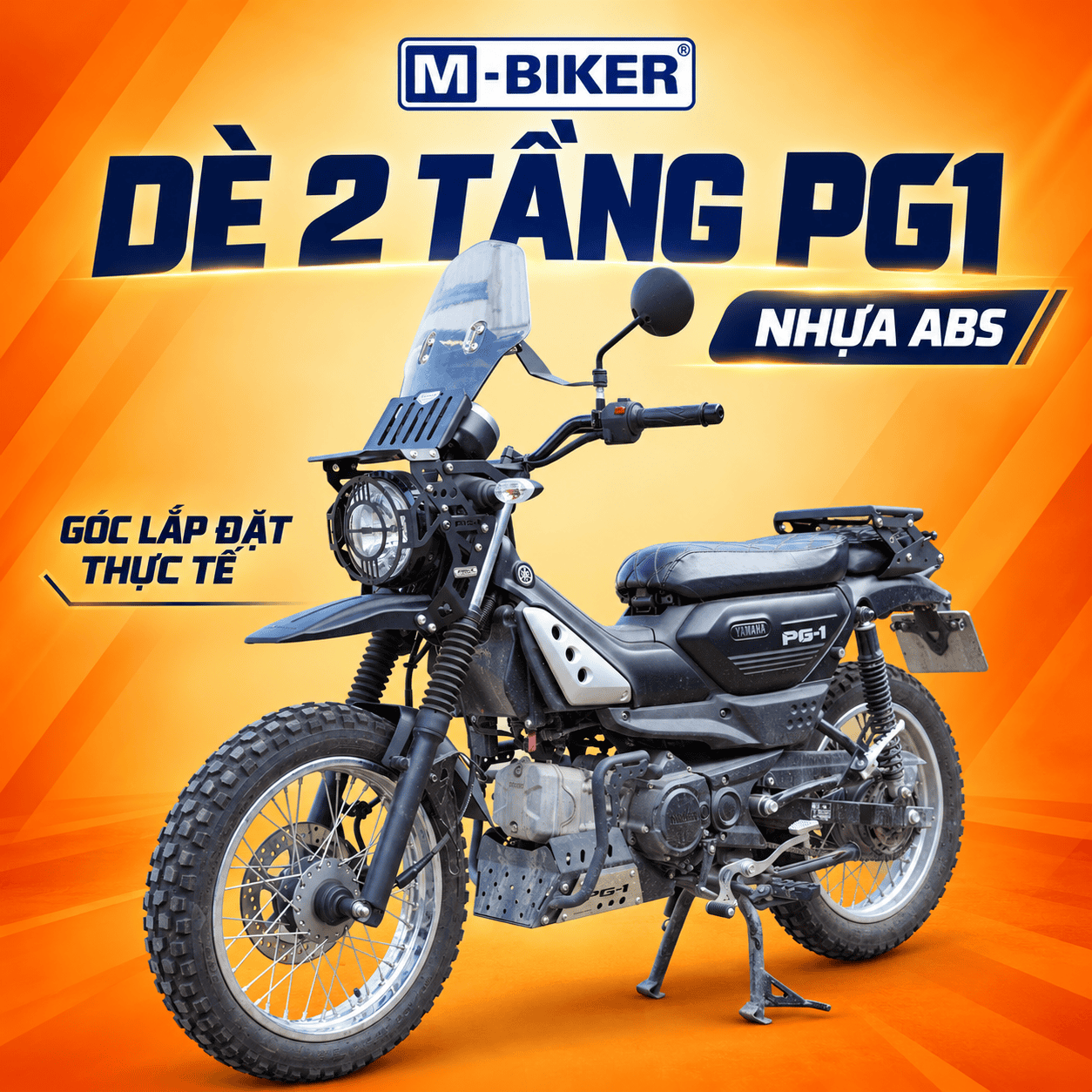 Dè chắn bùn trước 2 tầng PG-1 M-Biker – Nâng cấp tiện ích cho Yamaha PG-1 10 De 2 tang PG1 nhua ABS 3