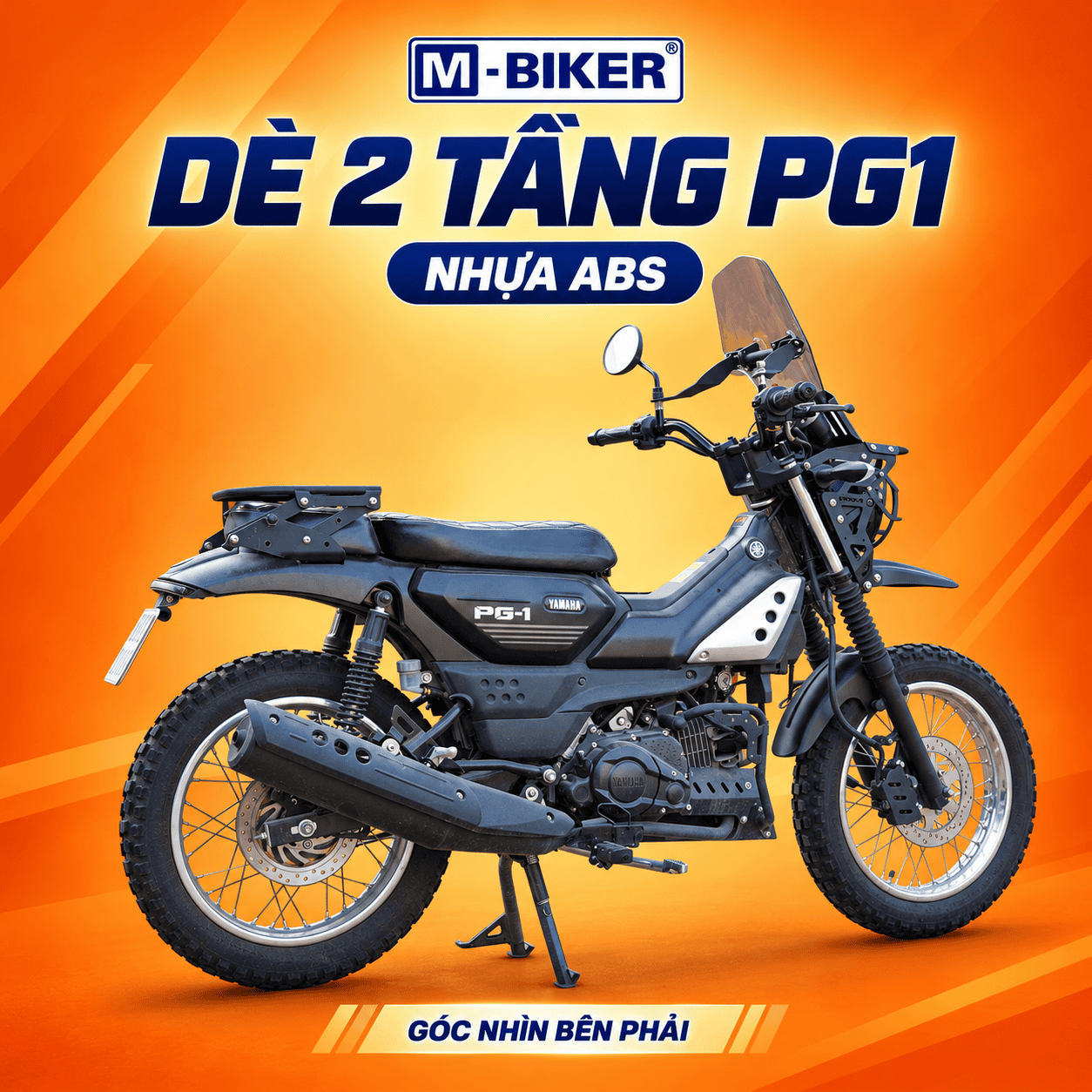 Dè chắn bùn trước 2 tầng PG-1 M-Biker – Nâng cấp tiện ích cho Yamaha PG-1 8 De 2 tang PG1 – goc phai 1