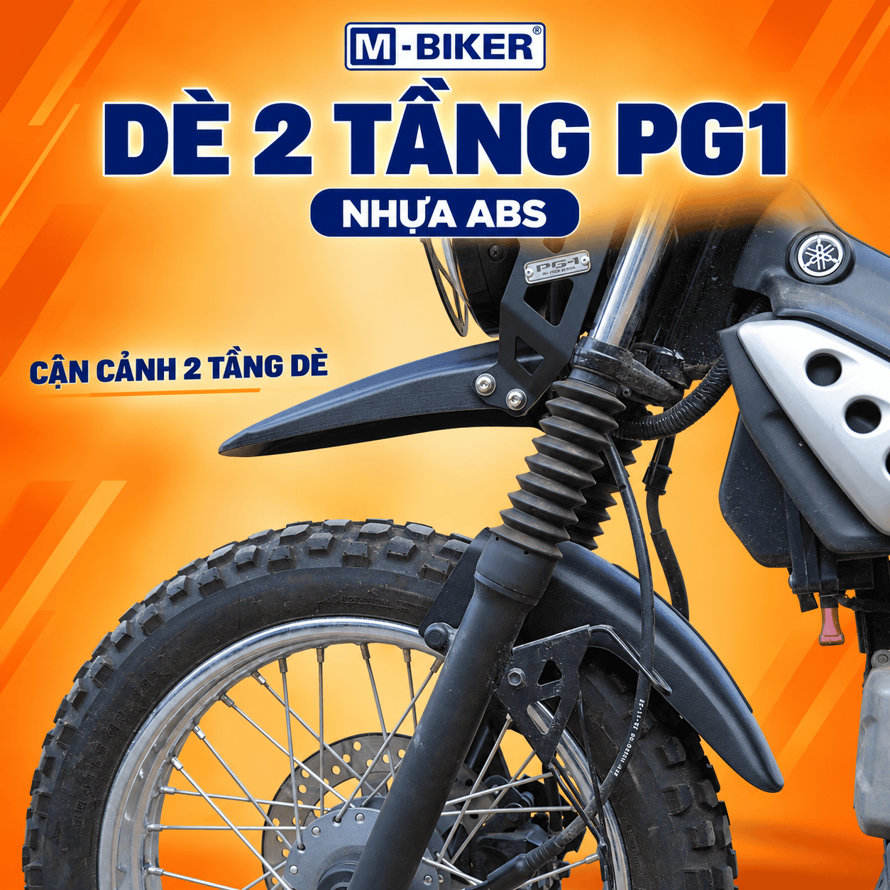 Dè chắn bùn trước 2 tầng PG-1 M-Biker – Nâng cấp tiện ích cho Yamaha PG-1 5 De 2 tang Yamaha PG1 1